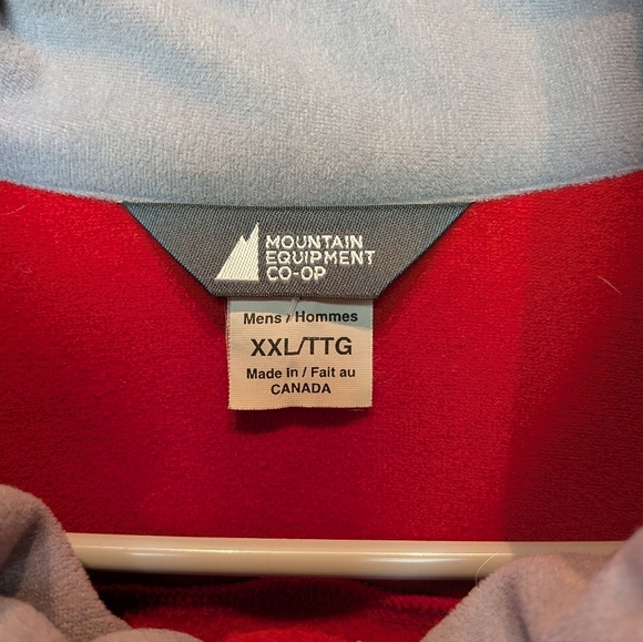 MEC Outdoor Mid Season Men Zip Sweater Up Size XXL Made In Canada Red Color - Picture 5 of 10